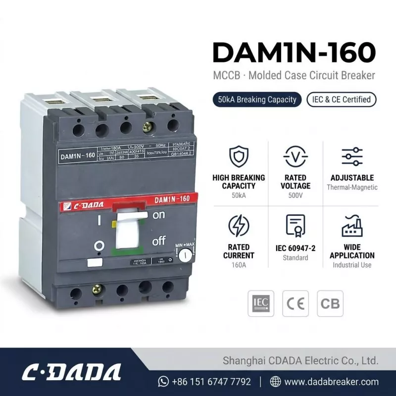 CDADA e Rekolla Bokhoni bo Phahameng ba DAM1N-160 160A MCCB Circuit Breaker